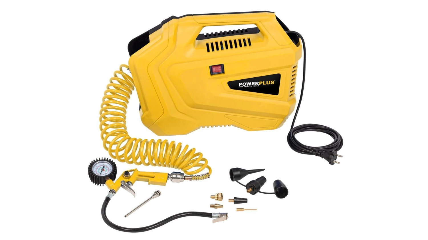 Powerplus POWX1706 Draagbare Compressor + 11 Accessoire - 1100W - 8 Bar 1 Powerplus POWX1706 Draagbare Compressor + 11 Accessoire - 1100W - 8 Bar