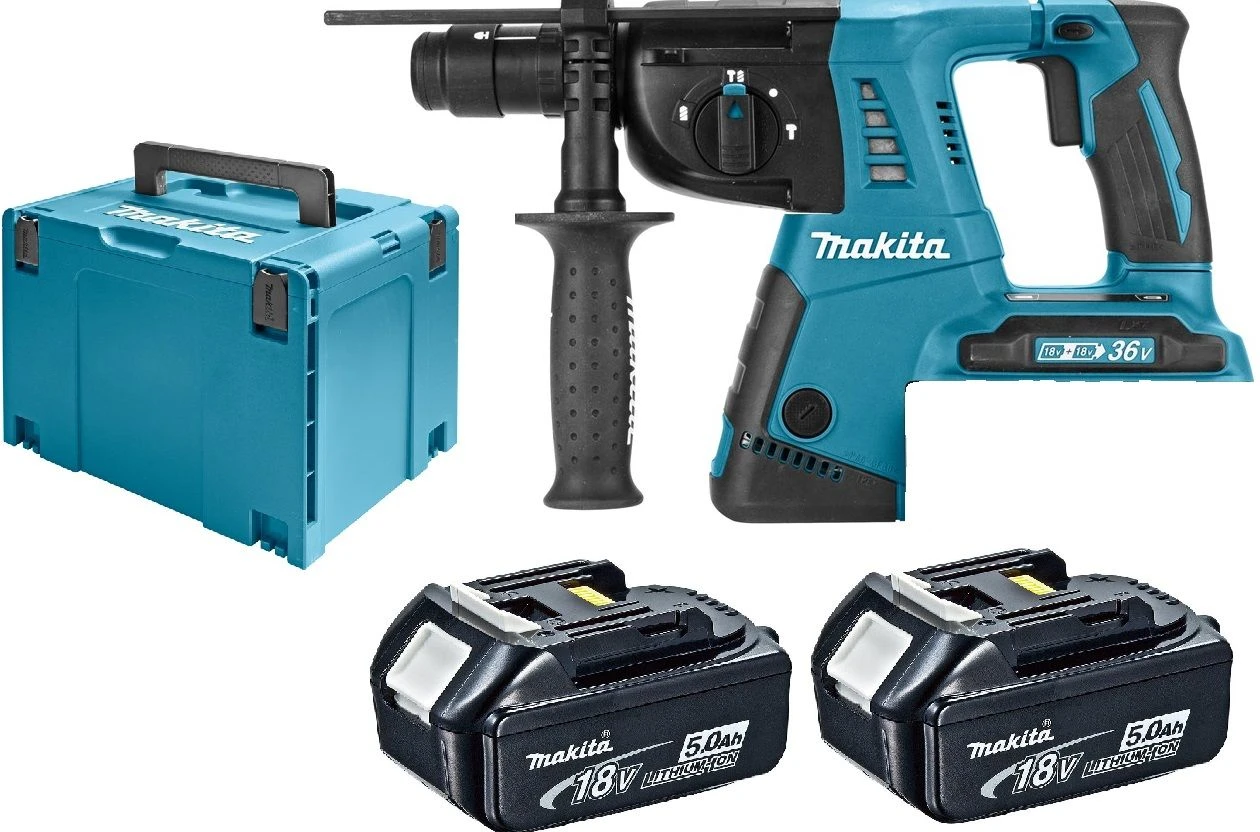 Makita DHR264RT2J 36V (2x 18V) Li-Ion Accu SDS-plus Combihamer Set (2x 5.0Ah Accu) In Mbox - 2,5J 1 Makita DHR264RT2J 36V (2x 18V) Li-Ion Accu SDS-plus Combihamer Set (2x 5.0Ah Accu) In Mbox - 2,5J
