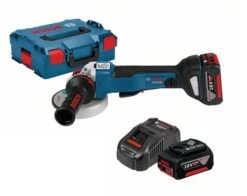 Bosch GWS 18V-10 PC 18V Li-Ion Accu Haakse Slijper Set (2x 5,0 Ah Accu) In L-boxx - 125mm - Koolborstelloos - 06019G3E0D
