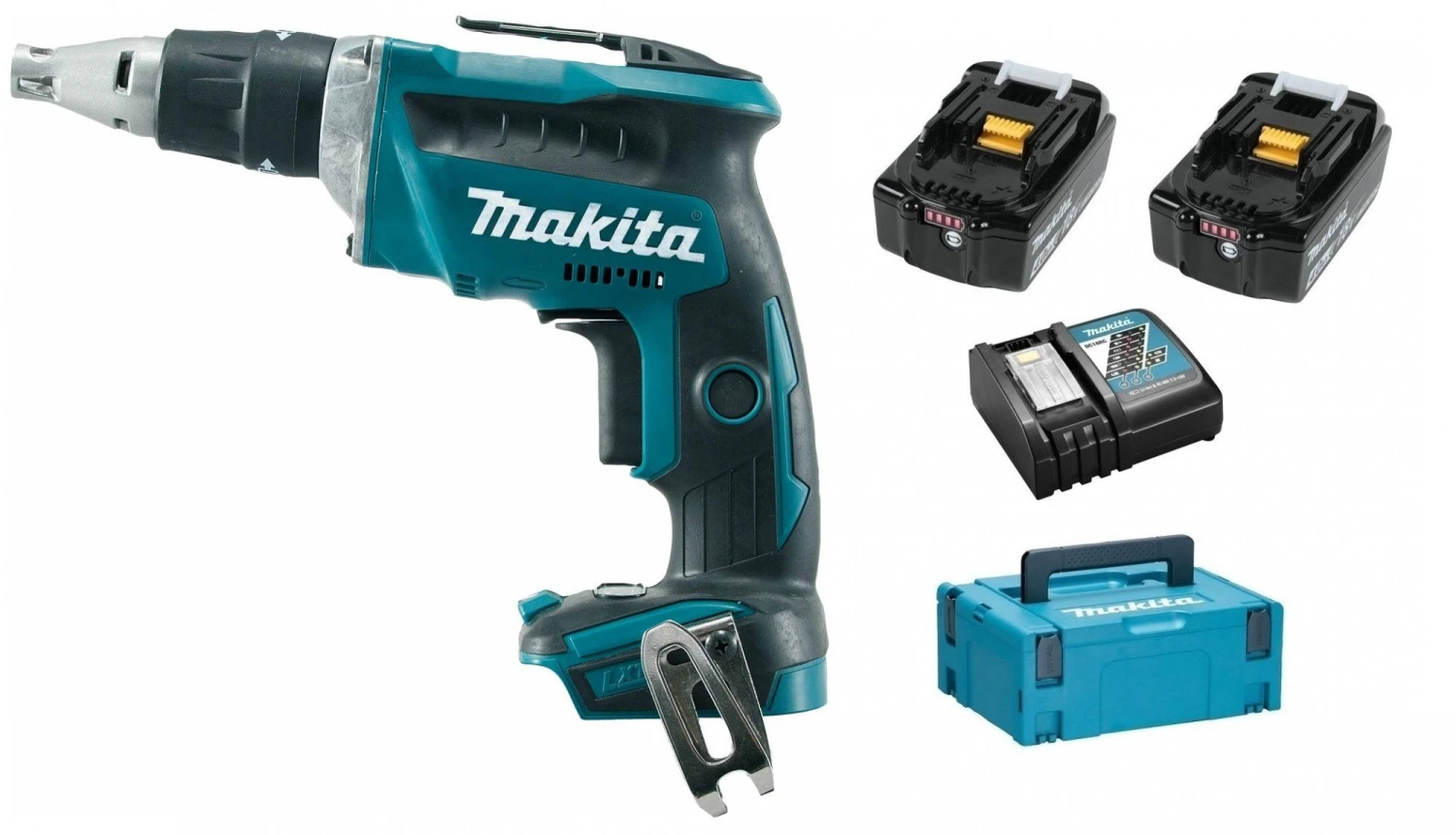 Makita DFS452RMJ 18V Li-Ion Accu Gipsschroefmachine Set (2x 4.0Ah Accu) In Mbox - Koolborstelloos 1 Makita DFS452RMJ 18V Li-Ion Accu Gipsschroefmachine Set (2x 4.0Ah Accu) In Mbox - Koolborstelloos