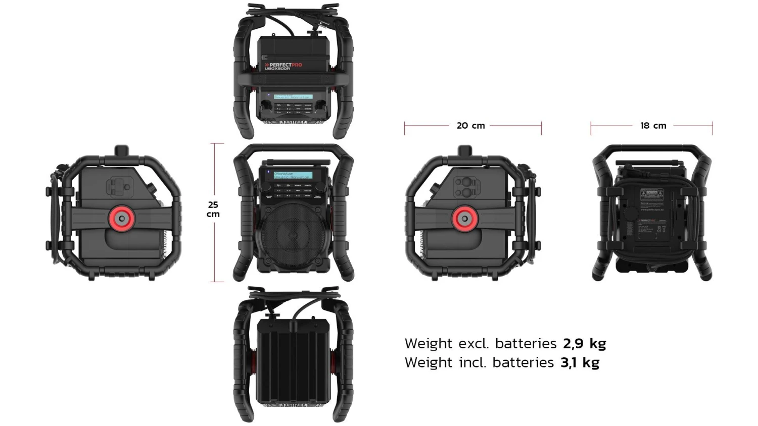 PerfectPro UBOX 500R Bouwradio - FM RDS - DAB+ - Bluetooth - USB - Aux-in - Werkt Op Netstroom & Batterij 6 PerfectPro UBOX 500R Bouwradio - FM RDS - DAB+ - Bluetooth - USB - Aux-in - Werkt Op Netstroom & Batterij - Afbeelding 6