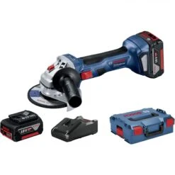 Bosch GWS 18V-7 18V Li-Ion Accu Haakse Slijper Set (2x 4,0Ah) In L-Boxx - 125mm - Koolborstelloos