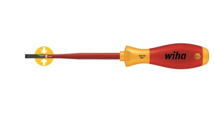 Wiha 3201 SoftFinish Electric SlimFix VDE Schroevendraaier - Sleuf - 4,5 X 125mm - 35501 1 Wiha 3201 SoftFinish Electric SlimFix VDE Schroevendraaier - Sleuf - 4,5 X 125mm - 35501