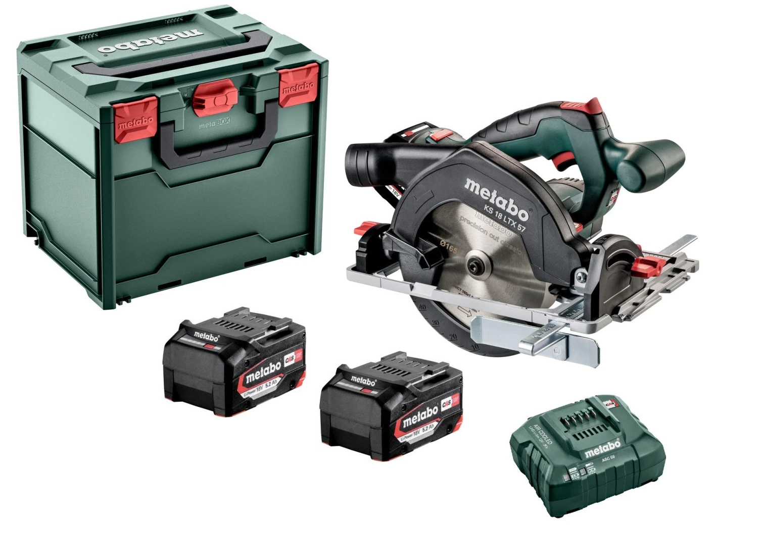 Metabo KS 18 LTX 57 18V Li-Ion Accu Cirkelzaag Set (2x 5,2Ah Accu) In MetaBox - 57mm - 601857700 1 Metabo KS 18 LTX 57 18V Li-Ion Accu Cirkelzaag Set (2x 5,2Ah Accu) In MetaBox - 57mm - 601857700