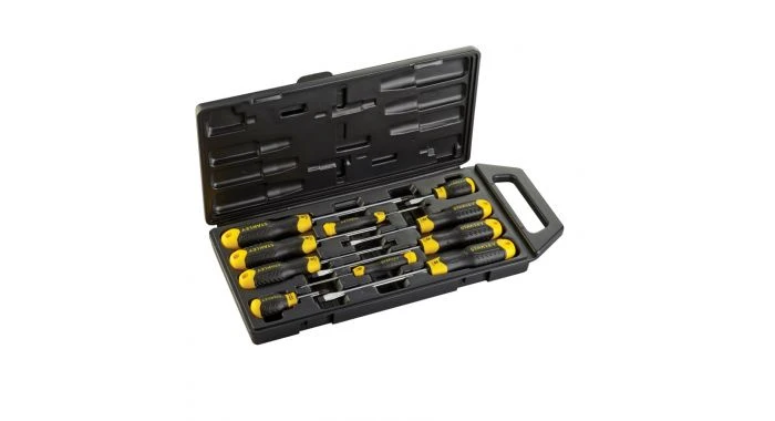 Stanley 2-65-014 CushionGrip 10-delig Sleufkop/pozidriv Schroevendraaierset 1 Stanley 2-65-014 CushionGrip 10-delig Sleufkop/pozidriv Schroevendraaierset