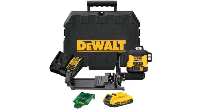 DeWALT CLE34031D1-QW 18V Li-ion Accu Zelfnivellerende Kruislijnlaser Set (1x 2.0Ah) - 3x360° - Groen 1 DeWALT CLE34031D1-QW 18V Li-ion Accu Zelfnivellerende Kruislijnlaser Set (1x 2.0Ah) - 3x360° - Groen
