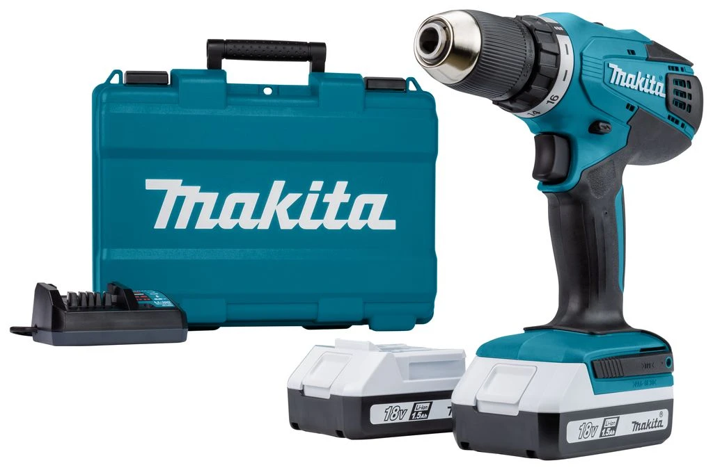 Makita HP457DWE 18V Li-Ion Accu Klopboor-/schroefmachine Set (2x 1.5Ah Accu) In Koffer 3 Makita HP457DWE 18V Li-Ion Accu Klopboor-/schroefmachine Set (2x 1.5Ah Accu) In Koffer - Afbeelding 3