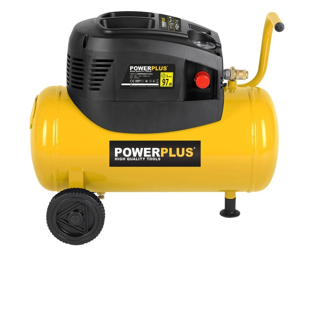 Powerplus POWX1725 Compressor - 1100W - 24L - Olievrij 2 Powerplus POWX1725 Compressor - 1100W - 24L - Olievrij - Afbeelding 2