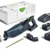 Festool RSC 18 5,0 EB-Plus 18V Li-Ion Accu Reciprozaag Set (2x 5,0Ah) In Systainer - 230mm - 576948