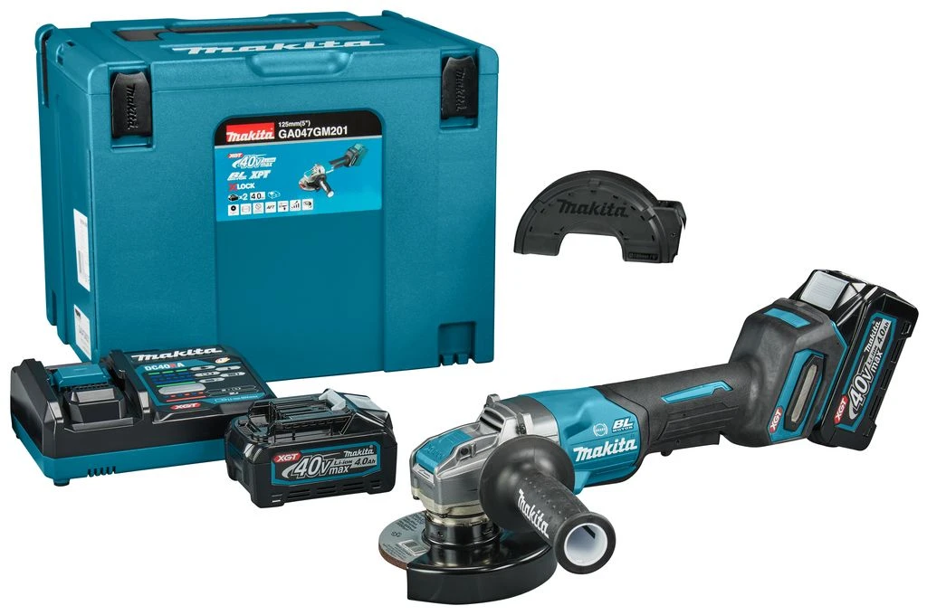 Makita GA047GM201 XGT 40V Max Li-ion Accu Haakse Slijper Set (2x 4,0Ah) In Mbox - 125 Mm - Koolborstelloos 1 Makita GA047GM201 XGT 40V Max Li-ion Accu Haakse Slijper Set (2x 4,0Ah) In Mbox - 125 Mm - Koolborstelloos