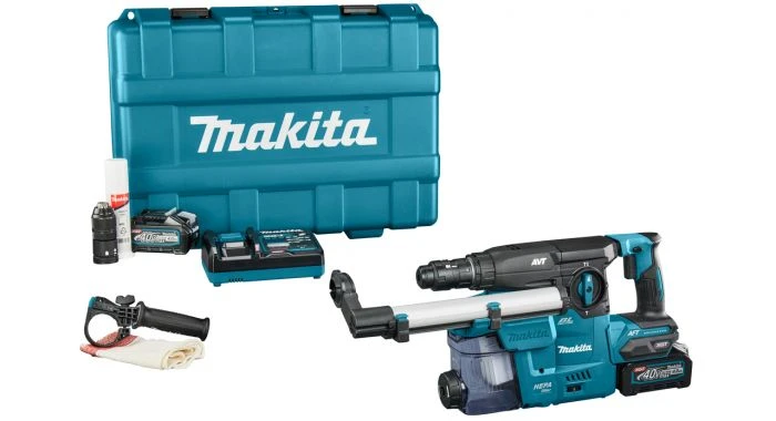 Makita HR009GM202 XGT 40 V Max Combihamer Set (2x 4,0Ah Accu) Met Stofafzuiging In Kunststof Koffer - 3,9 J 1 Makita HR009GM202 XGT 40 V Max Combihamer Set (2x 4,0Ah Accu) Met Stofafzuiging In Kunststof Koffer - 3,9 J