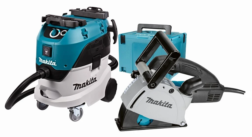 Makita DK0093J Alleszuiger / Bouwstofzuiger (VC4210L) & Sleuvenfrees In Mbox (SG1251J) Combiset 1 Makita DK0093J Alleszuiger / Bouwstofzuiger (VC4210L) & Sleuvenfrees In Mbox (SG1251J) Combiset