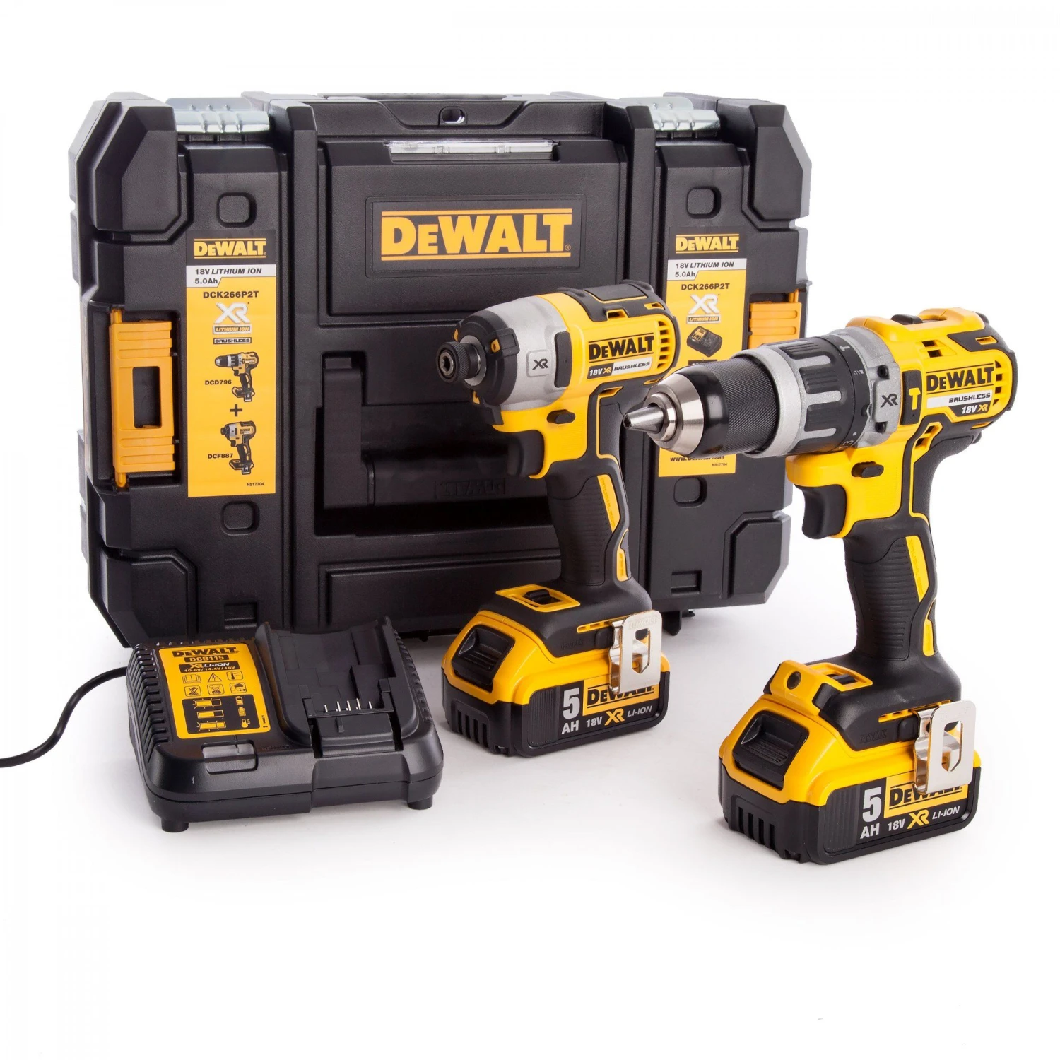 DeWALT DCK368P3T 18V Li-Ion Accu 3 Delige Combiset (3x 5.0Ah Accu) In TSTAK 2 DeWALT DCK368P3T 18V Li-Ion Accu 3 Delige Combiset (3x 5.0Ah Accu) In TSTAK - Afbeelding 2