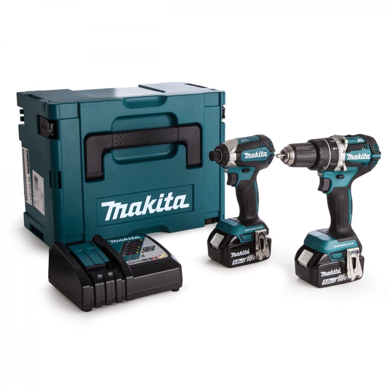 Makita DLX2180TJ 18V Li-Ion Accu Klop-/schroefmachine (DHP484) & Slagschroevendraaier (DTD153) Combiset (2x 5,0Ah Accu) In Mbox - Koolborstelloos 1 Makita DLX2180TJ 18V Li-Ion Accu Klop-/schroefmachine (DHP484) & Slagschroevendraaier (DTD153) Combiset (2x 5,0Ah Accu) In Mbox - Koolborstelloos