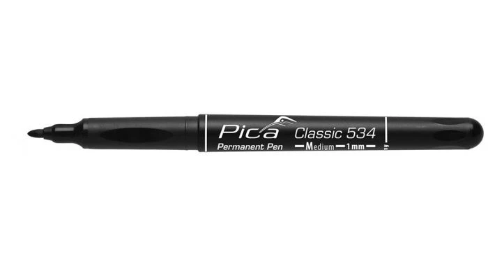Pica 534/46 Permanent Pen - 1mm - Rond - Zwart (10st) 1 Pica 534/46 Permanent Pen - 1mm - Rond - Zwart (10st)