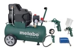 Metabo Basic 250-24 W OF SET Compressor + LPZ-4 Toebehorenset - 1500W - 8 Bar - 24L - 100 L/min - 690865000
