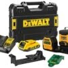 DeWalt DCE089D1G18 12V / 18V Li-ion Accu Zelfnivellerende 3x 360 Graden Kruislijnlaser Set (1x 2.0Ah Accu) In Koffer - 3 Lijnen - 30m - Groen - DCE089D1G18-QW