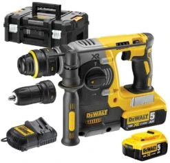 DeWalt DCH274P2T 18V Li-Ion Accu SDS-plus Combihamer Incl. Snelspanboorkop Set (2x 5.0Ah Accu) In TSTAK - 2,1J - Koolborstelloos - DCH274P2T-QW