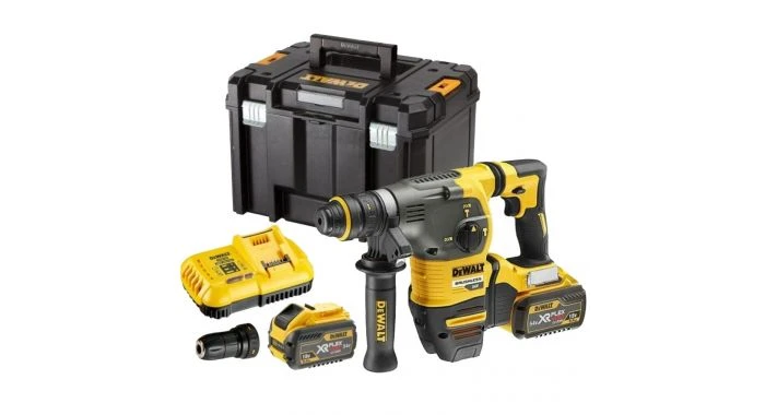 DeWalt DCH334X2 18V / 54V Li-Ion XR Flexvolt Accu SDS-plus Combihamer Incl. Snelspanboorkop Set (2x 9.0Ah Accu) In TSTAK - 3,5J - Koolborstelloos - DCH334X2-QW 1 DeWalt DCH334X2 18V / 54V Li-Ion XR Flexvolt Accu SDS-plus Combihamer Incl. Snelspanboorkop Set (2x 9.0Ah Accu) In TSTAK - 3,5J - Koolborstelloos - DCH334X2-QW