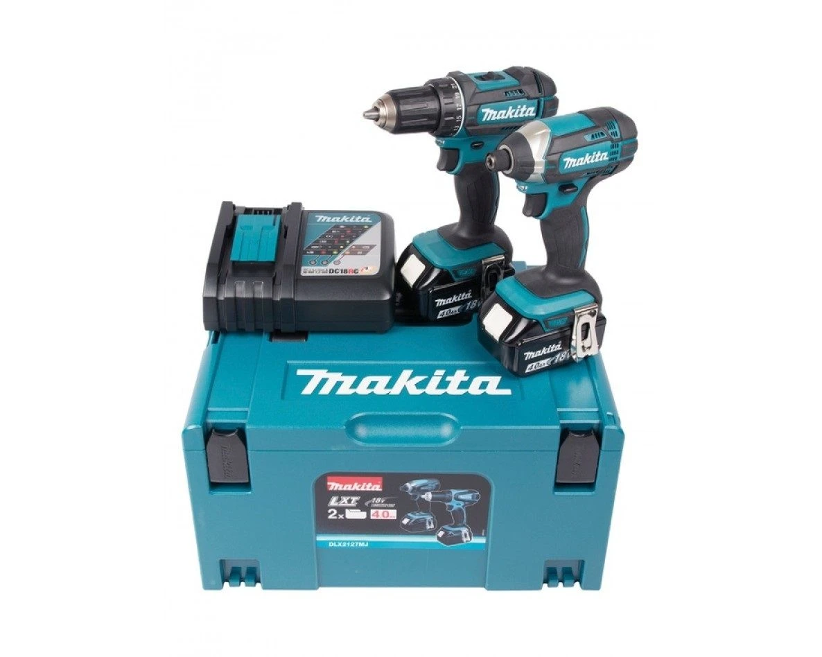 Makita DLX2127MJ 18V Li-Ion Accu Boor-/schroefmachine (DDF482) & Slagschroevendraaier (DTD152) Combiset (2x 4.0Ah) In Mbox 1 Makita DLX2127MJ 18V Li-Ion Accu Boor-/schroefmachine (DDF482) & Slagschroevendraaier (DTD152) Combiset (2x 4.0Ah) In Mbox