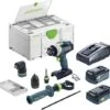 Festool TDC 18/4 5,0/4,0 I-Set 18V Li-Ion Accu Schroefboormachine Set (1x 4,0Ah & 1x 5,0Ah) Incl. Boorkoppen In Systainer - 75Nm - 577612