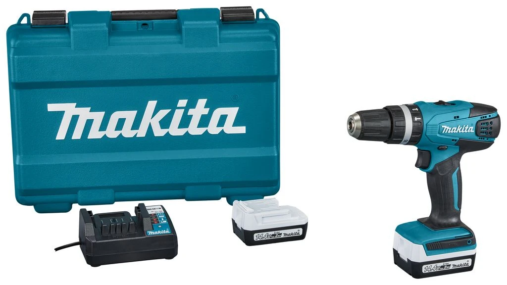 Makita HP347D002 14,4 V Li-ion Accu Klopboor-/schroefmachine Set (2x2.0 Ah) In Koffer 1 Makita HP347D002 14,4 V Li-ion Accu Klopboor-/schroefmachine Set (2x2.0 Ah) In Koffer