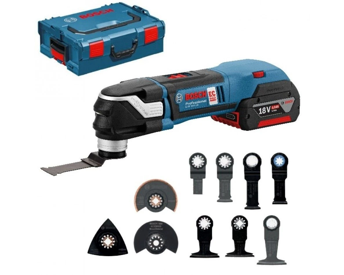 Bosch GOP 18 V-28 18V Li-Ion Accu Multitool Set (2x 5.0Ah Accu) + 16 Delige Accessoireset In L-Boxx - Koolborstelloos - 06018B6003 1 Bosch GOP 18 V-28 18V Li-Ion Accu Multitool Set (2x 5.0Ah Accu) + 16 Delige Accessoireset In L-Boxx - Koolborstelloos - 06018B6003