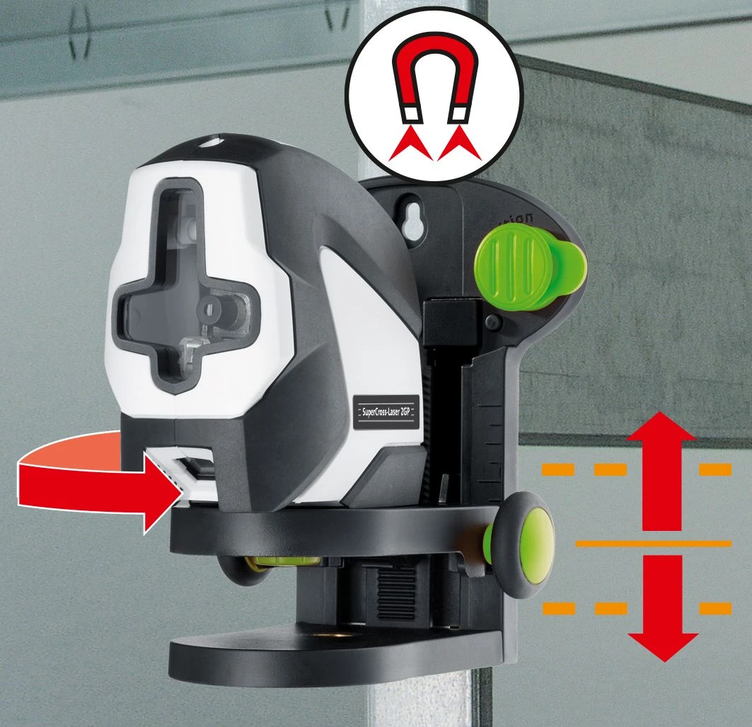 Laserliner SuperCross-Laser 2GP Zelfnivellerende Kruislijnlaser In Tas - 2 Lijnen - Groen - 40m - Bluetooth - 081.191A 2 Laserliner SuperCross-Laser 2GP Zelfnivellerende Kruislijnlaser In Tas - 2 Lijnen - Groen - 40m - Bluetooth - 081.191A - Afbeelding 2