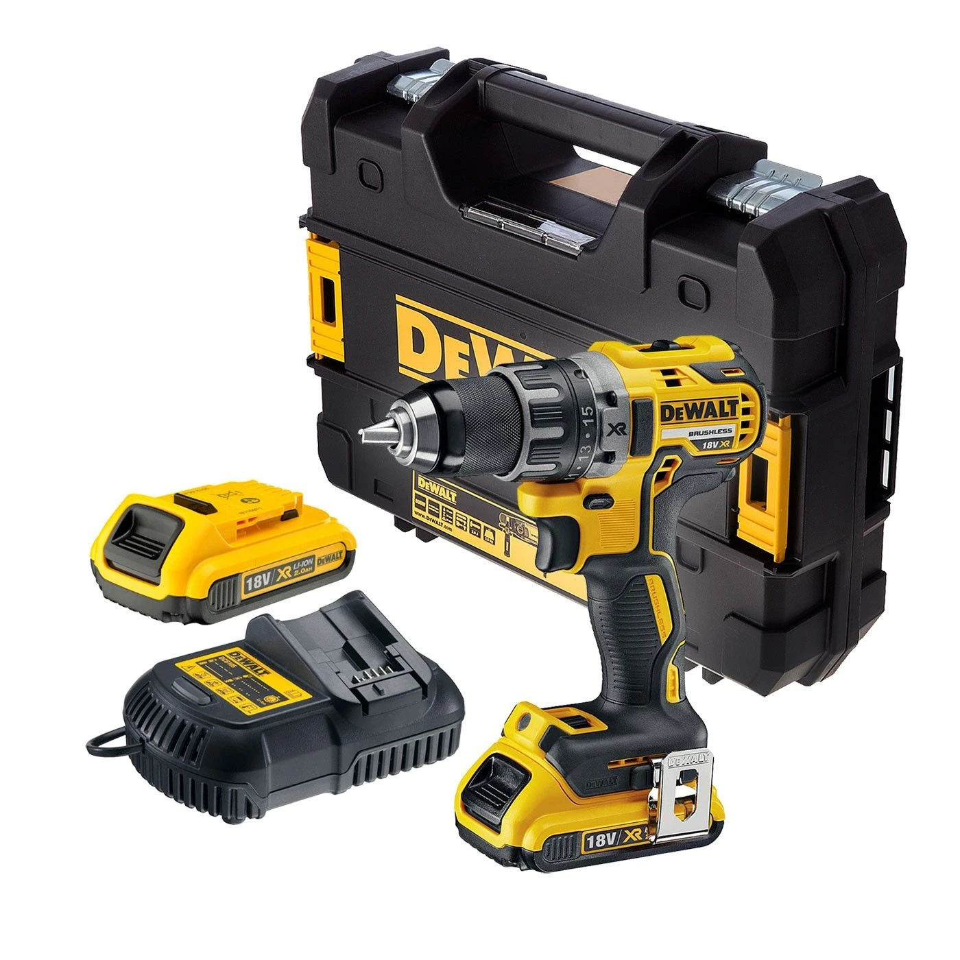 DeWalt DCD791D2 18V Li-Ion Accu Boor-/schroefmachine Set (2x 2.0Ah Accu) In TSTAK - Koolborstelloos - DCD791D2-QW 1 DeWalt DCD791D2 18V Li-Ion Accu Boor-/schroefmachine Set (2x 2.0Ah Accu) In TSTAK - Koolborstelloos - DCD791D2-QW