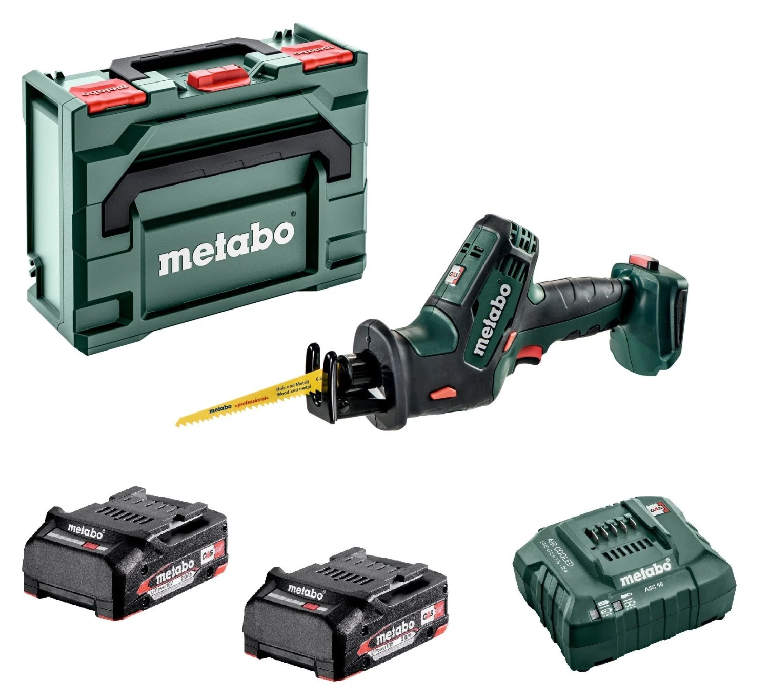 Metabo SSE 18 LTX Compact 18V Li-Ion Accu Reciprozaag Set (2x 2,0Ah Li-Power Accu) In MetaBox - 602266500 1 Metabo SSE 18 LTX Compact 18V Li-Ion Accu Reciprozaag Set (2x 2,0Ah Li-Power Accu) In MetaBox - 602266500