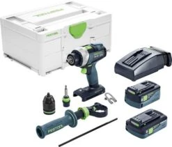 Festool TDC 18/4 5,0/4,0 I-Plus 18V Li-Ion Accu Schroefboormachine Set (1x 4,0Ah & 5,0Ah) In Systainer - 75Nm - 577649