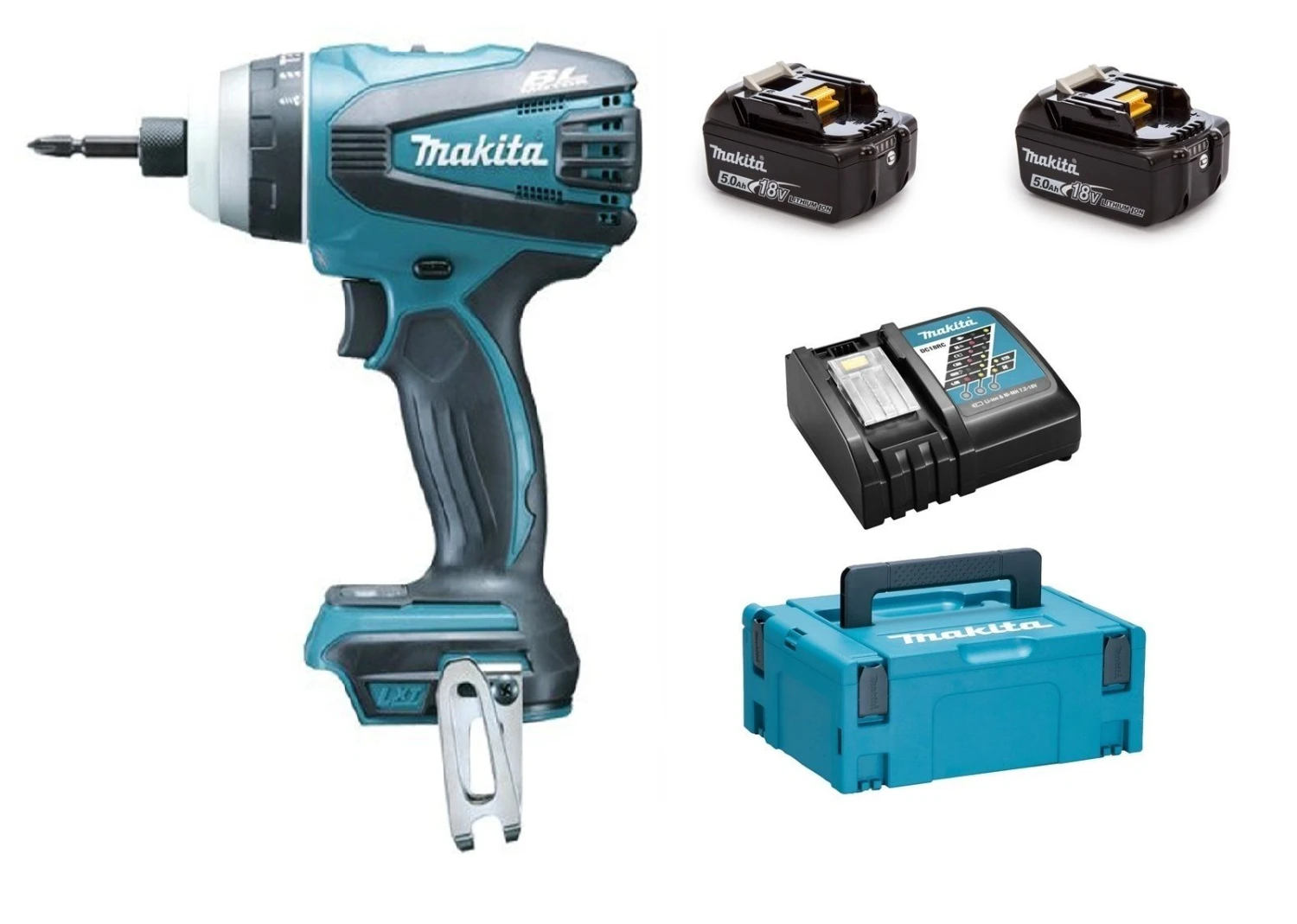 Makita DTP141RTJ 18V Li-Ion Accu Hybride Boor-/schroefmachine Set (2x 5.0Ah Accu) In Mbox - Koolborstelloos 1 Makita DTP141RTJ 18V Li-Ion Accu Hybride Boor-/schroefmachine Set (2x 5.0Ah Accu) In Mbox - Koolborstelloos