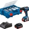 Bosch GSR 18V-55 18V Li-Ion Accu Schroefboormachine Set Incl. Accessoire Set (2x 4,0Ah) L-Case - 55Nm - Koolborstelloos - 06019H5209
