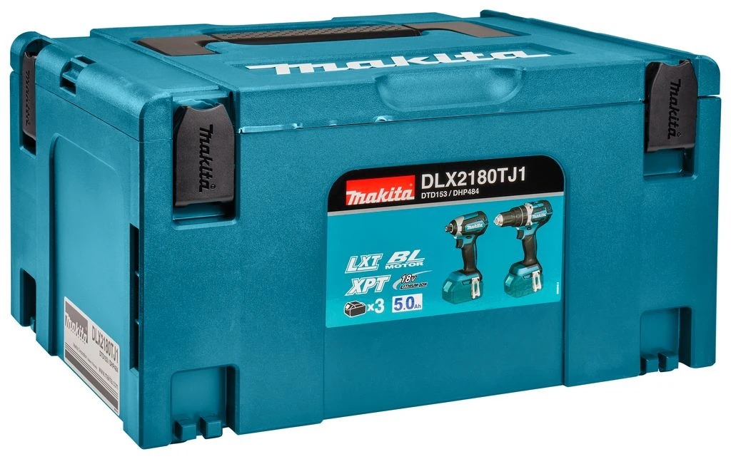 Makita DLX2180TJ1 18V Li-Ion Accu Klop-/schroefmachine (DHP484) & Slagschroevendraaier (DTD153) Combiset (3x 5,0Ah Accu) In Mbox - Koolborstelloos 2 Makita DLX2180TJ1 18V Li-Ion Accu Klop-/schroefmachine (DHP484) & Slagschroevendraaier (DTD153) Combiset (3x 5,0Ah Accu) In Mbox - Koolborstelloos - Afbeelding 2