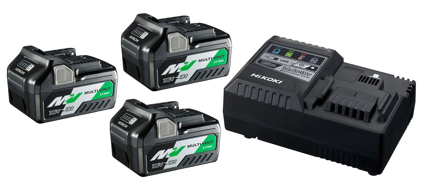 HiKOKI UC18YSL3WA3 MultiVolt Accu Starterset (3x 36V 2,5Ah / 18V 5.0Ah) + Lader 1 HiKOKI UC18YSL3WA3 MultiVolt Accu Starterset (3x 36V 2,5Ah / 18V 5.0Ah) + Lader