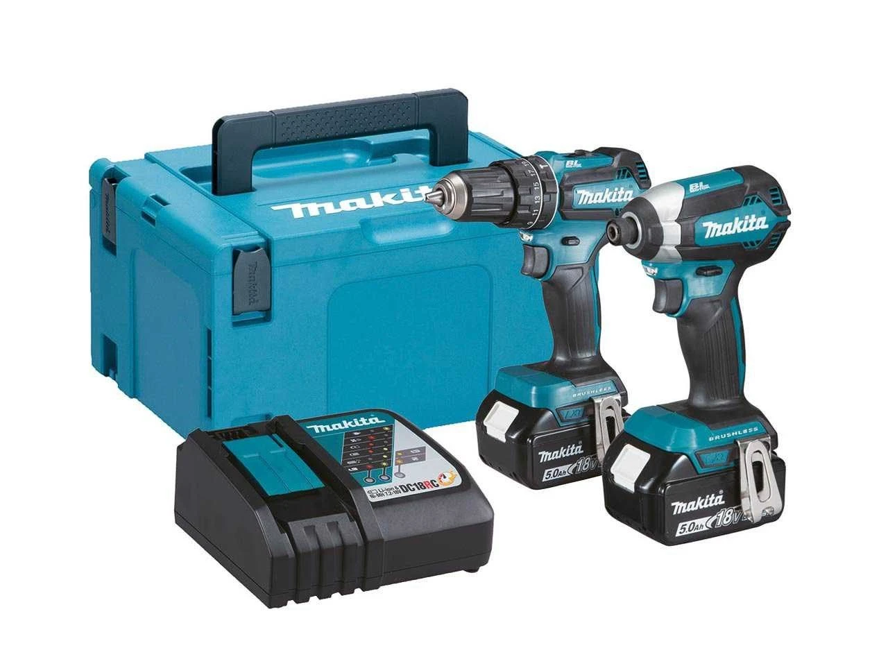 Makita DLX2283TJ 18V Li-Ion Accu Klopboor-/schroefmachine (DHP485) & Slagschroevendraaier (DTD153) Combiset (2x 5,0Ah Accu) In Mbox - Koolborstelloos 1 Makita DLX2283TJ 18V Li-Ion Accu Klopboor-/schroefmachine (DHP485) & Slagschroevendraaier (DTD153) Combiset (2x 5,0Ah Accu) In Mbox - Koolborstelloos