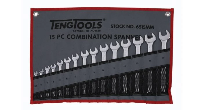 Teng Tools 6515MM 15-delige Ring-/steeksleutelset In Roltas - 5,5-19mm 1 Teng Tools 6515MM 15-delige Ring-/steeksleutelset In Roltas - 5,5-19mm