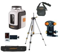 Laserliner SmartLine-Laser 360° Set Kruislijnlaser Incl. Statief En Ontvanger In Tas + FlexHolder Wandhouder - 2 Rode Lijnen - 30m - Magnetisch - 1/4" En 5/8"