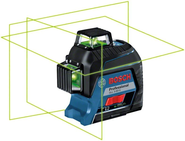 Bosch GLL 3-80 G Kruislijnlaser In Opbergetui In Koffer - 30 - 120 M - 0601063Y00 1 Bosch GLL 3-80 G Kruislijnlaser In Opbergetui In Koffer - 30 - 120 M - 0601063Y00