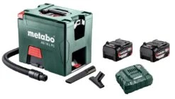 Metabo AS 18 L PC Li-Ion Accu Alleszuiger / Bouwstofzuiger Set (2x 5,2Ah Li-Power Accu) - L-Klasse - 7,5L - 602021000