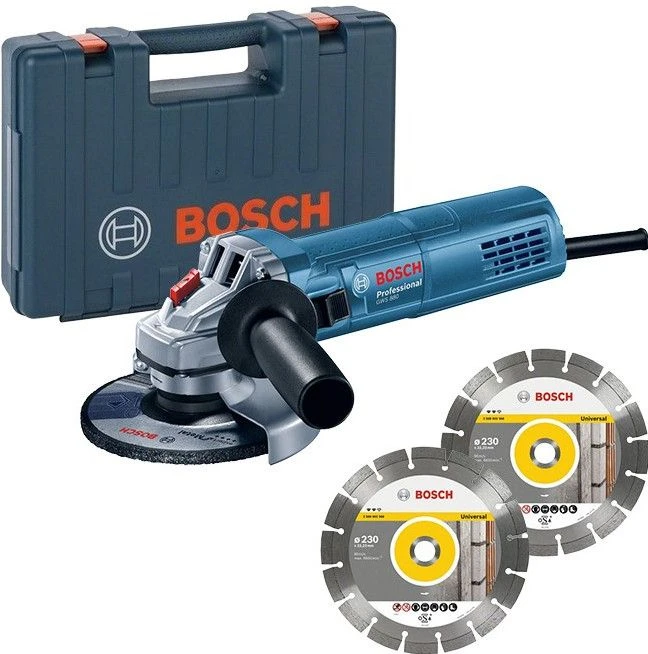 Bosch GWS 880 Haakse Slijper Incl. 2 Diamantzaagbladen In Koffer - 880W - 125mm - 060139600B 1 Bosch GWS 880 Haakse Slijper Incl. 2 Diamantzaagbladen In Koffer - 880W - 125mm - 060139600B