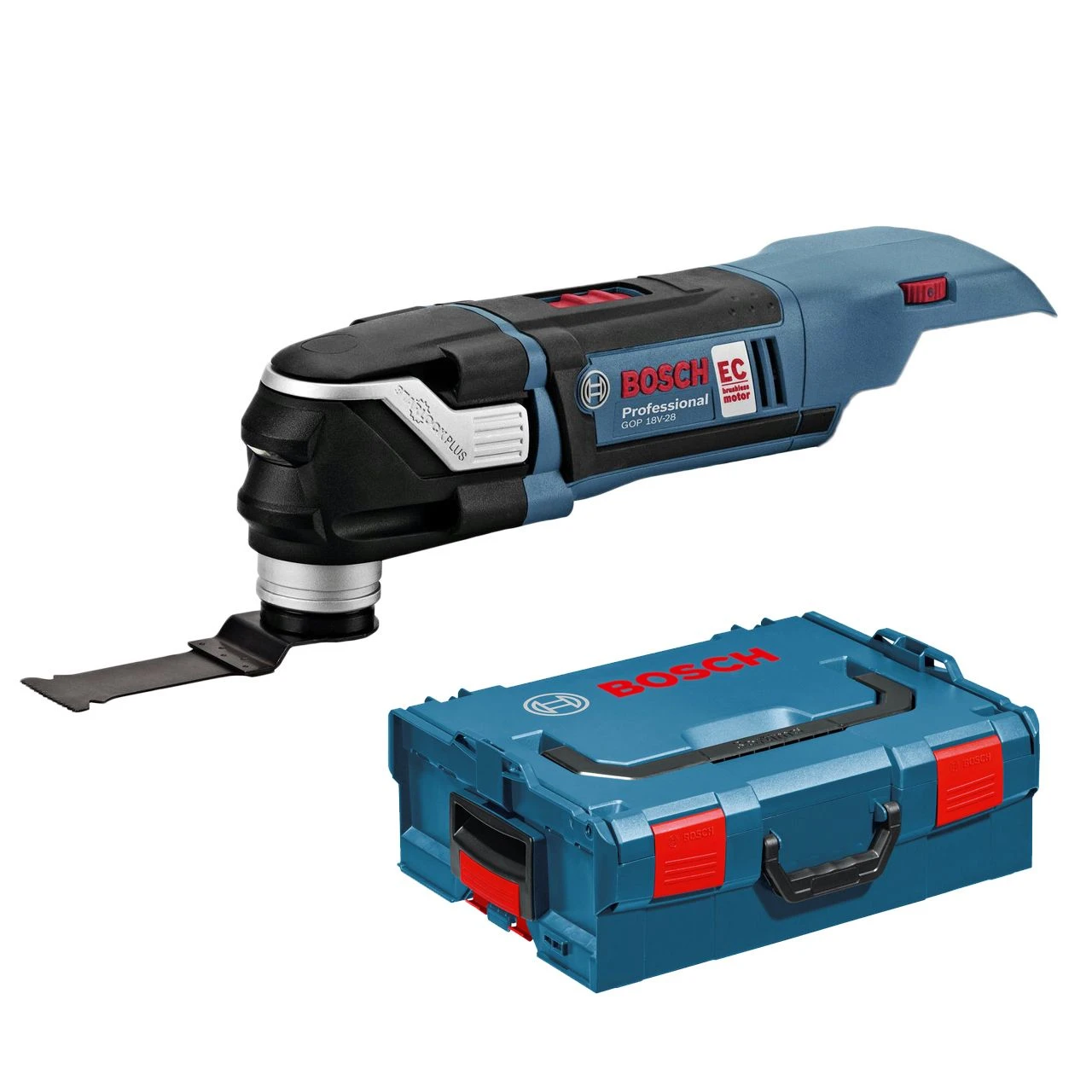 Bosch GOP 18V-28 18V Li-Ion Accu Multitool Body + Invalzaagblad AIZ 32 APB In L-Boxx - Koolborstelloos - 06018B6001 1 Bosch GOP 18V-28 18V Li-Ion Accu Multitool Body + Invalzaagblad AIZ 32 APB In L-Boxx - Koolborstelloos - 06018B6001