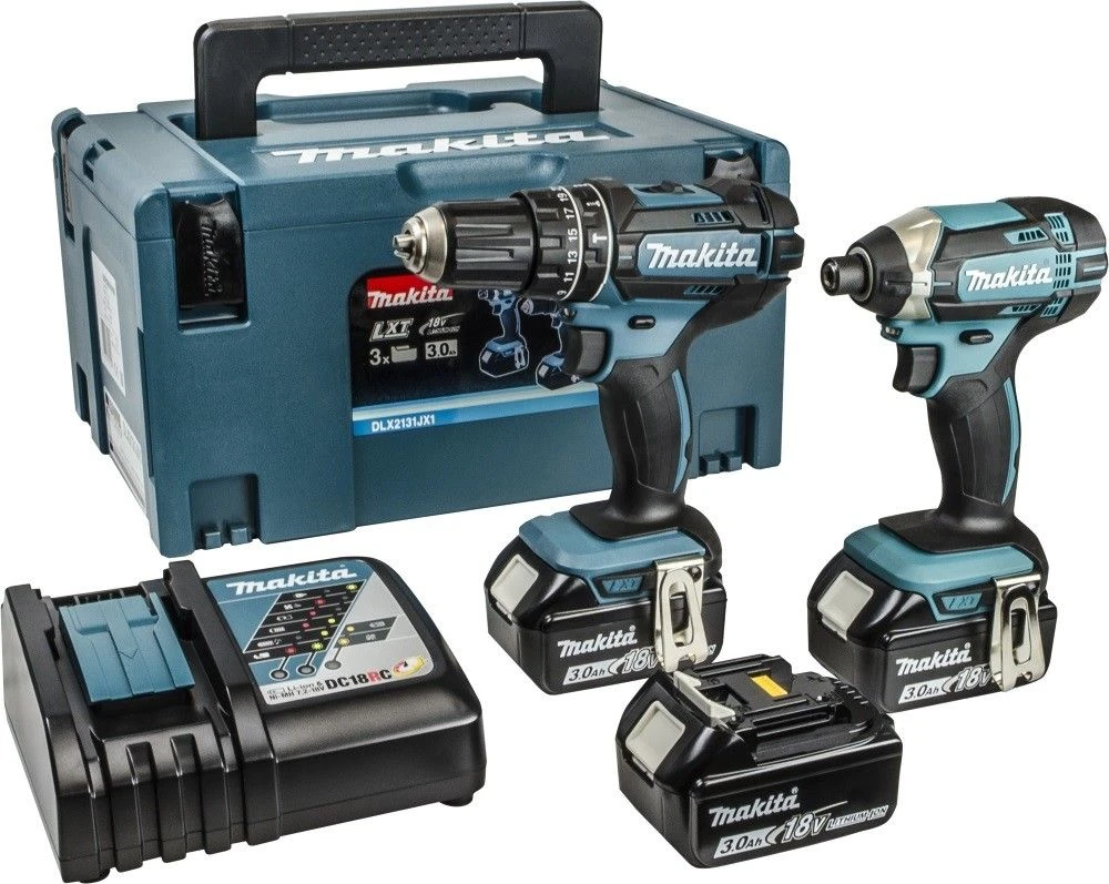 Makita DLX2131JX1 18V Li-Ion Accu Klopboor-/schroefmachine (DHP482) & Slagschroevendraaier (DTD152) Combiset (3x 3.0Ah Accu) In Mbox 1 Makita DLX2131JX1 18V Li-Ion Accu Klopboor-/schroefmachine (DHP482) & Slagschroevendraaier (DTD152) Combiset (3x 3.0Ah Accu) In Mbox